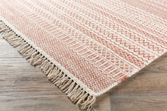 Kalinga Red/Cream Flatweave Wool Rug - Clearance - Ornate Home