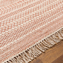 Kalinga Red/Cream Flatweave Wool Rug - Clearance - Ornate Home