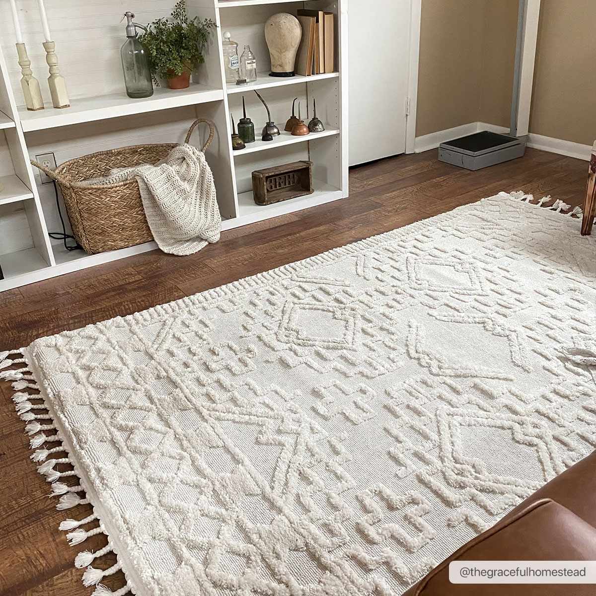 Kalkan High/Low Pile Rug with Tassels - Clearance - Ornate Home