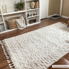 Kalkan High/Low Pile Rug with Tassels - Clearance - Ornate Home