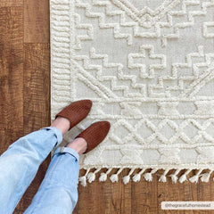 Kalkan High/Low Pile Rug with Tassels - Clearance - Ornate Home