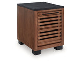 Kallari Warm Brown/Black Chair Side End Table - Ornate Home