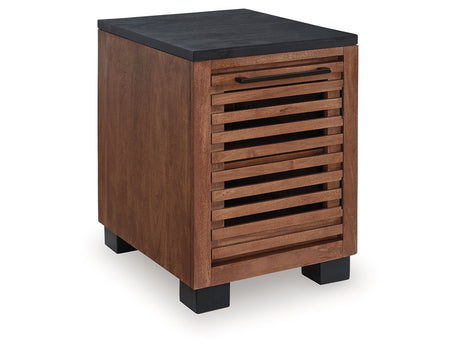 Kallari Warm Brown/Black Chair Side End Table - Ornate Home