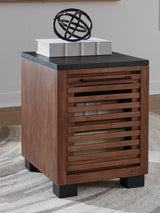 Kallari Warm Brown/Black Chair Side End Table - Ornate Home