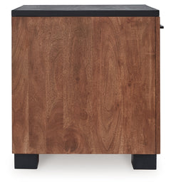 Kallari Warm Brown/Black Chair Side End Table - Ornate Home