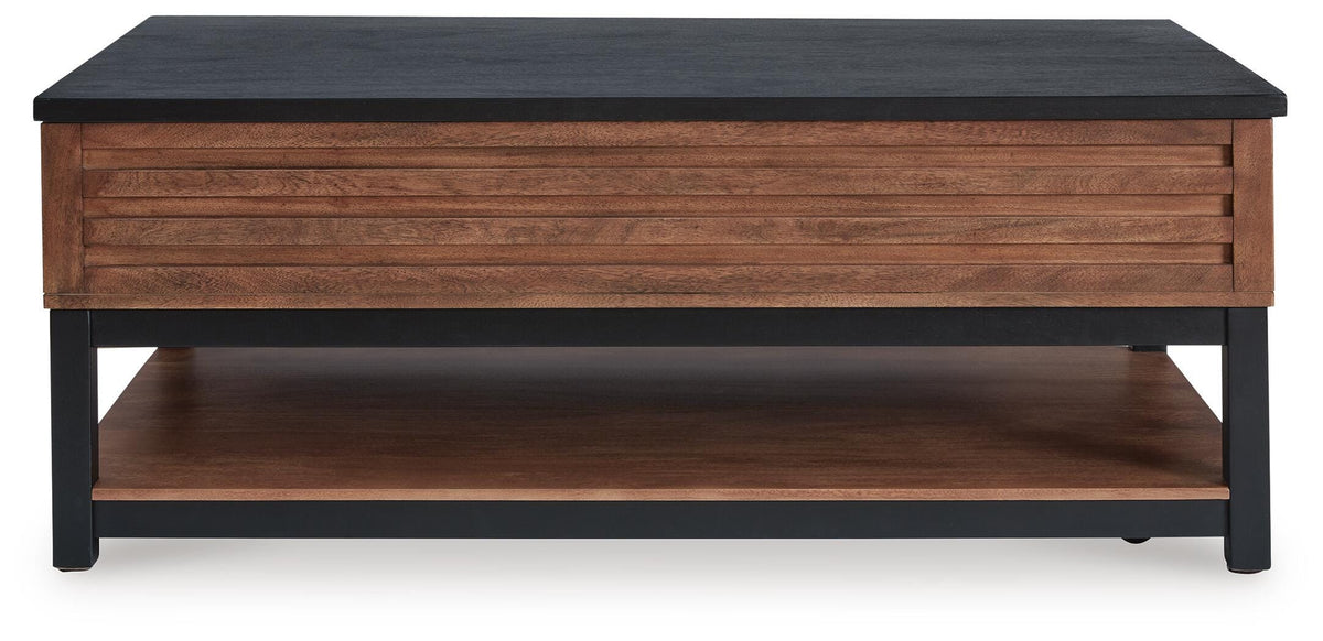 Kallari Warm Brown/Black Coffee Table and 2 End Tables - Ornate Home