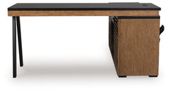 Kallari Warm Brown/Black Credenza with Desk Return - Ornate Home