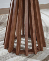 Kallari Warm Brown/Black Round End Table (Online Special Price) - Ornate Home