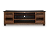 Kallari Warm Brown/Black XL TV Stand w/Fireplace Option - Ornate Home
