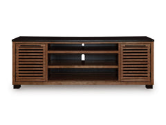 Kallari Warm Brown/Black XL TV Stand w/Fireplace Option - Ornate Home