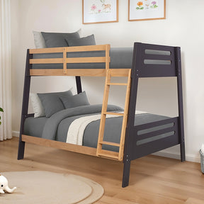 Kallen Oak Twin/Full Bunk Bed w/ Mattress - Ornate Home