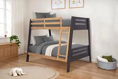 Kallen Oak Twin/Full Bunk Bed w/ Mattress - Ornate Home