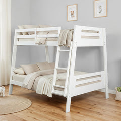 Kallen White Twin/Full Bunk Bed+Mattress - Ornate Home
