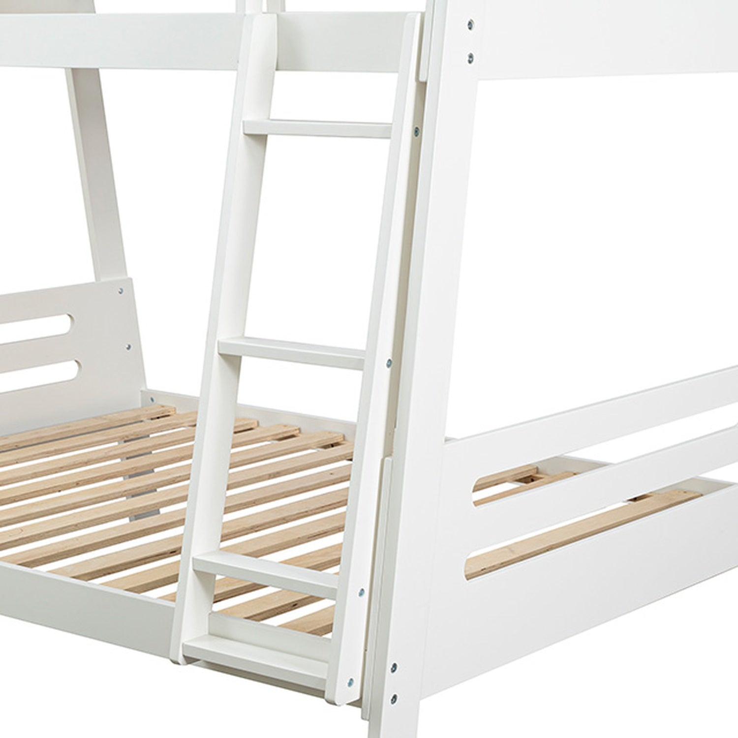 Kallen White Twin/Full Bunk Bed+Mattress - Ornate Home