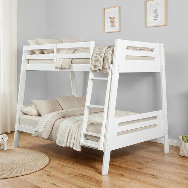 Kallen White Twin/Full Bunk Bed - Ornate Home