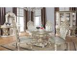 Kallista Silver 5pc Round Dining Set  / HD-8088 - Ornate Home