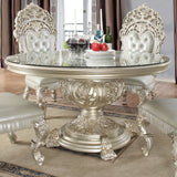 Kallista Silver 5pc Round Dining Set  / HD-8088 - Ornate Home