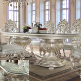 Kallista Silver 7pc Rectangular Dining Set  / HD-8088 - Ornate Home