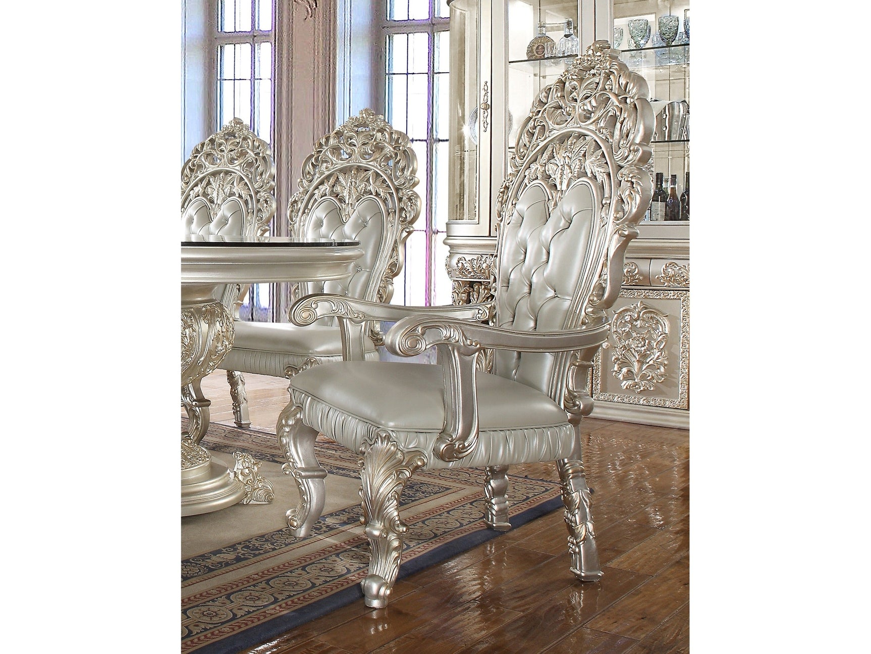Kallista Silver Arm Chair  / HD-8088 - Ornate Home