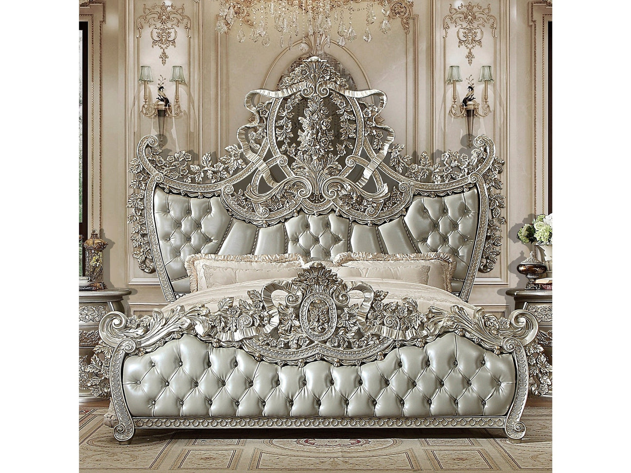 Kallista Silver California King Bed  / HD-8088 - Ornate Home