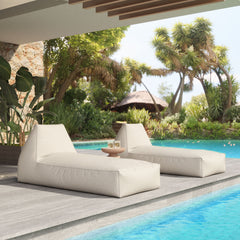 Kalm Beige Chaise Lounge - Ornate Home
