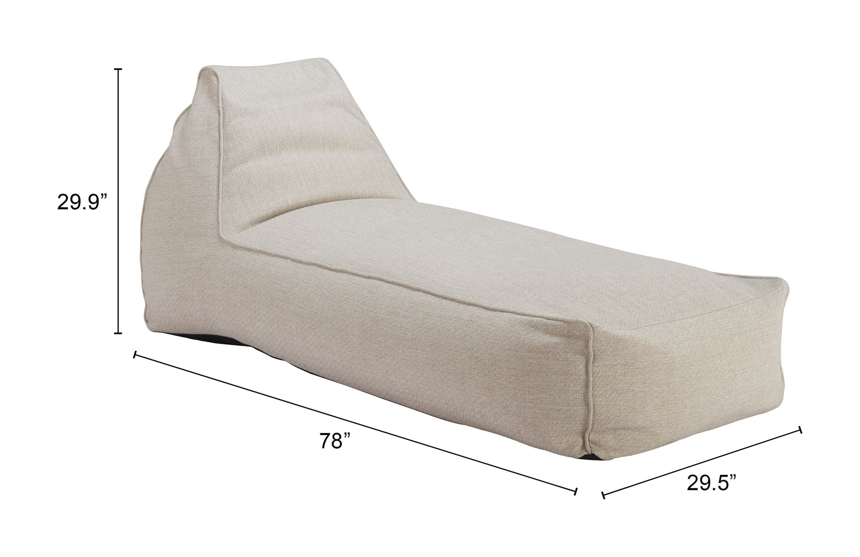 Kalm Beige Chaise Lounge - Ornate Home
