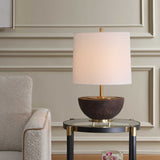Kalo Brown Semi-Circular Table Lamp - Ornate Home