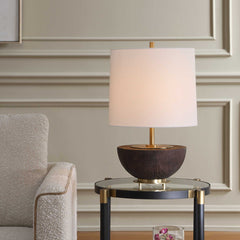 Kalo Brown Semi-Circular Table Lamp - Ornate Home
