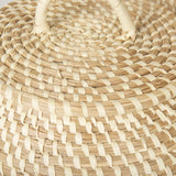 Kalopa Brown Seagrass Floor Baskets with Flat Handled Lid (Set of 2) - Ornate Home
