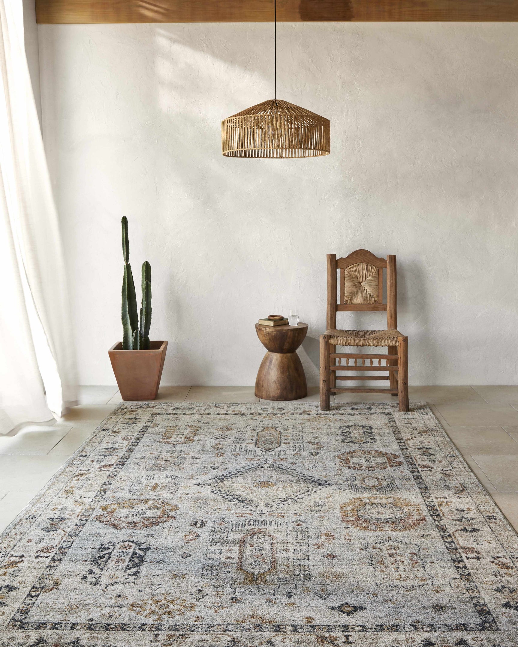 Kamau Cream & Blue Area Rug - Clearance - Ornate Home