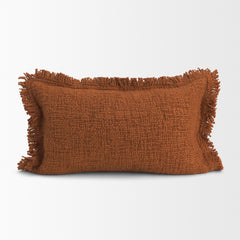 Kambal Copper Rust 13x21 Cotton Pillow Cover with Down Filler
