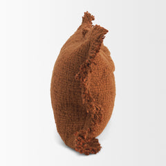 Kambal Copper Rust 13x21 Cotton Pillow Cover with Down Filler