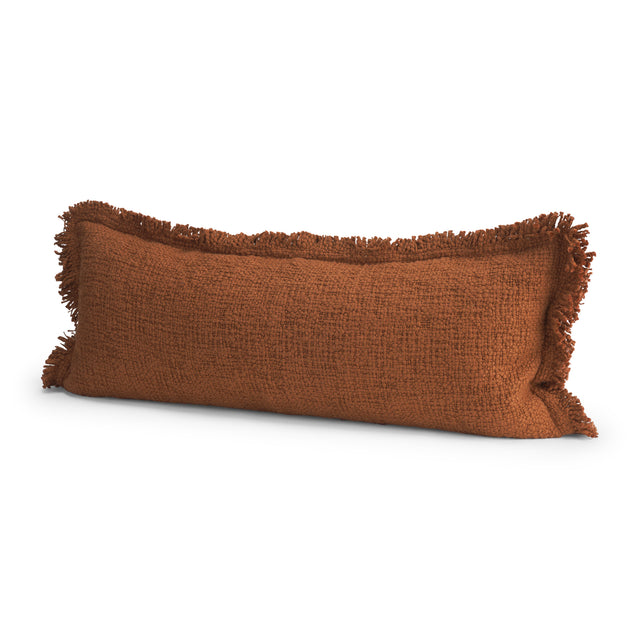 Kambal Copper Rust 14x36 Cotton Pillow Cover with Down Filler - Ornate Home