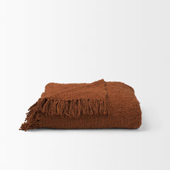 Kambal Copper Rust Woven Cotton Throw Blanket - Ornate Home