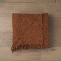 Kambal Copper Rust Woven Cotton Throw Blanket - Ornate Home