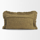Kambal Dark Olive 13x21 Cotton Pillow Cover with Down Filler - Ornate Home