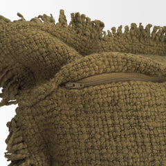 Kambal Dark Olive 13x21 Cotton Pillow Cover with Down Filler