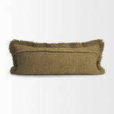 Kambal Dark Olive 14x36 Cotton Pillow Cover with Down Filler - Ornate Home