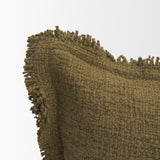 Kambal Dark Olive 14x36 Cotton Pillow Cover with Down Filler - Ornate Home
