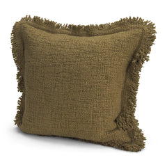 Kambal Dark Olive 20x20 Cotton Decorative Pillow Cover - Ornate Home