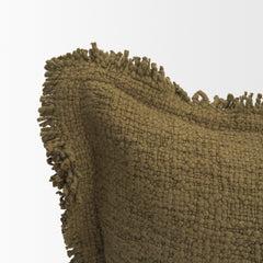 Kambal Dark Olive 20x20 Cotton Decorative Pillow Cover - Ornate Home