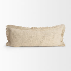Kambal Light Beige 14x36 Cotton Pillow Cover with Down Filler