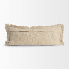 Kambal Light Beige 14x36 Cotton Pillow Cover with Down Filler