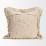 Kambal Light Beige 20x20 Cotton Pillow Cover with Down Filler - Ornate Home