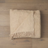 Kambal Light Beige Woven Cotton Throw Blanket - Ornate Home