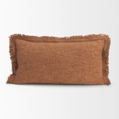 Kambal Mahogany 14x26 Cotton Pillow Cover with Down Filler - Ornate Home