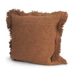 Kambal Mahogany 20x20 Cotton Pillow Cover with Non-Allergen Filler - Ornate Home