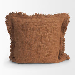 Kambal Mahogany 20x20 Cotton Pillow Cover with Non-Allergen Filler - Ornate Home