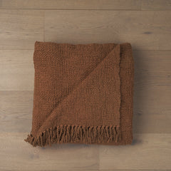 Kambal Mahogany Woven Cotton Throw Blanket - Ornate Home