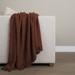 Kambal Mahogany Woven Cotton Throw Blanket - Ornate Home